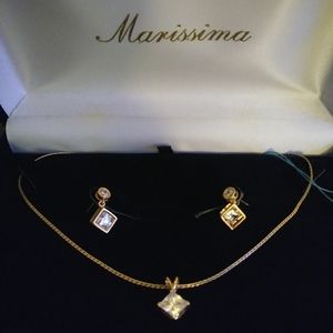 5 sets of princess cut crystal jewelry